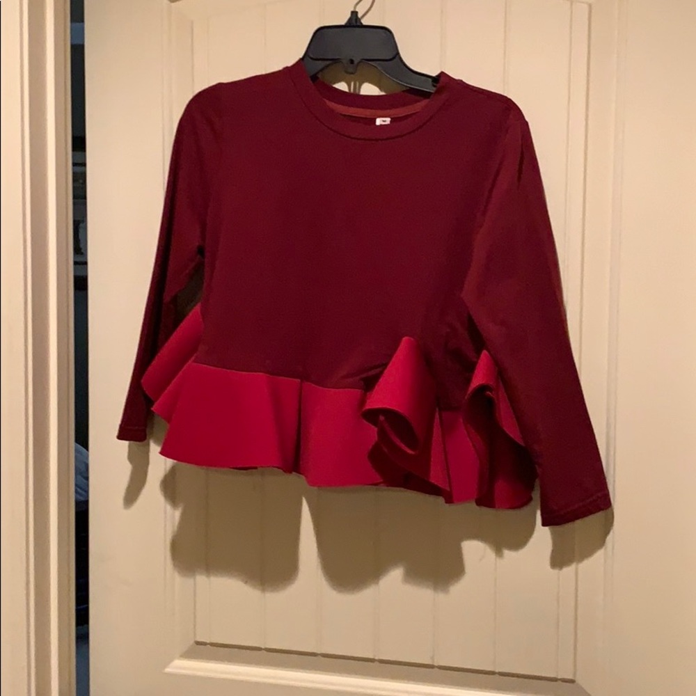 Ruffled waist blouse